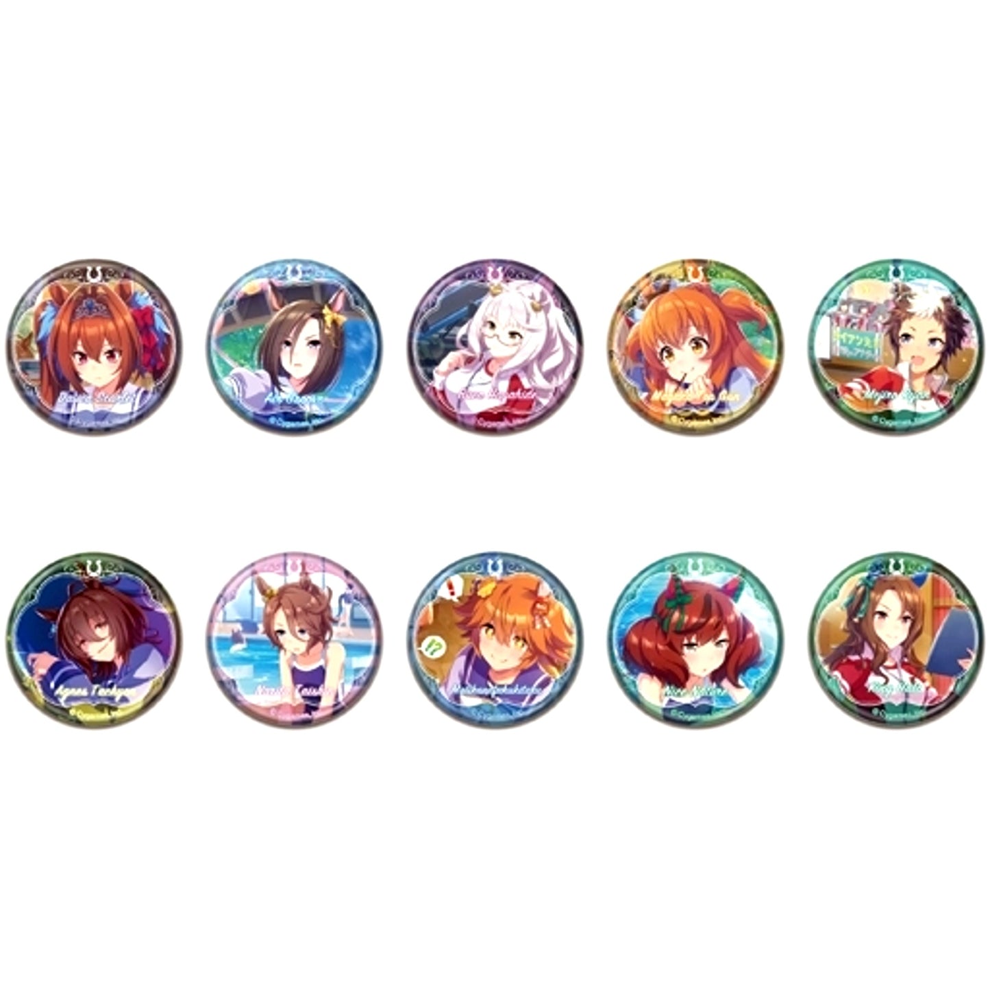 Set of 10 Uma Musume Pretty Derby Vol.2 A Button [USED]