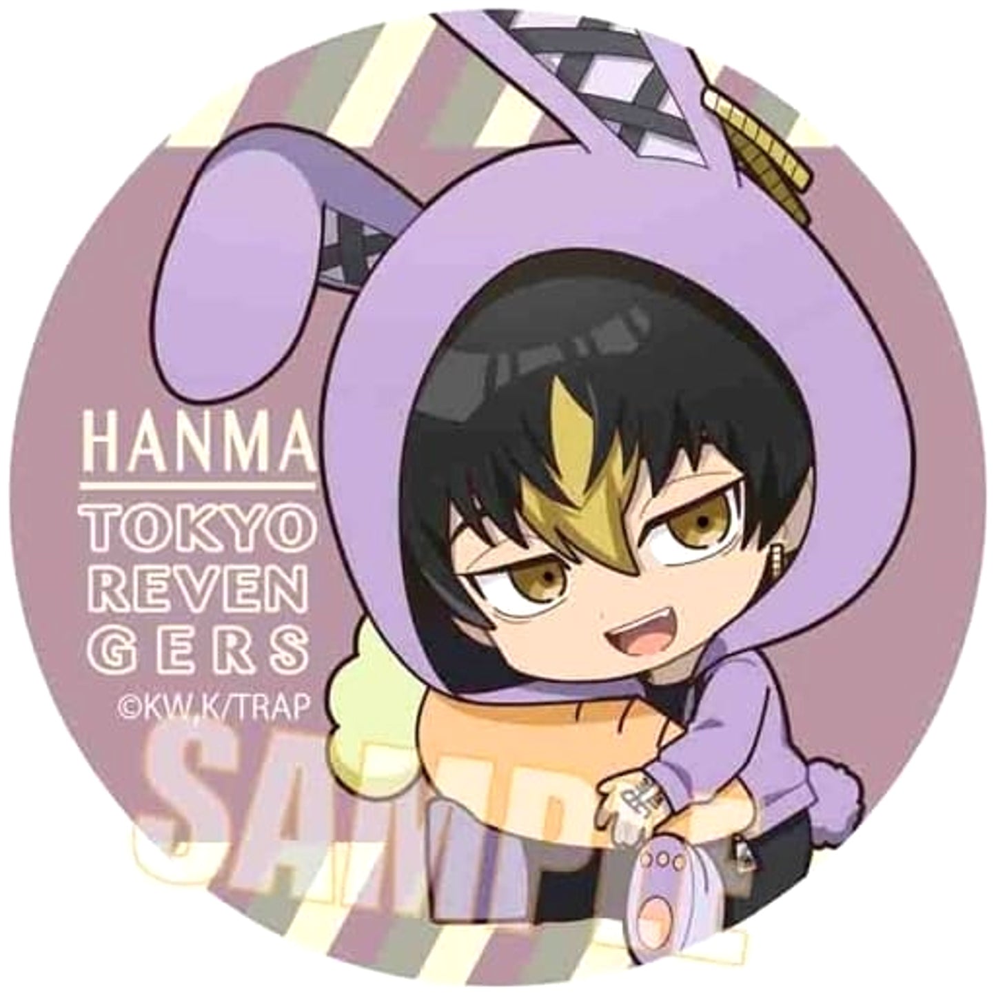 Tokyo Revengers Shuji Hanma Gyugyutto Trading Can Badge Rabbit Ears Ver. Buttons [USED]