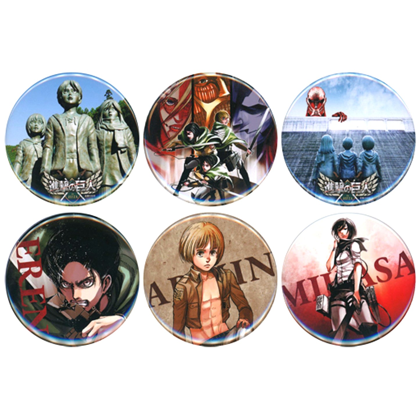 Group - Oyama Dam Bronze Statue Ver. Badge Set of 6 Attack on Titan in HITA Oita Limited [USED]