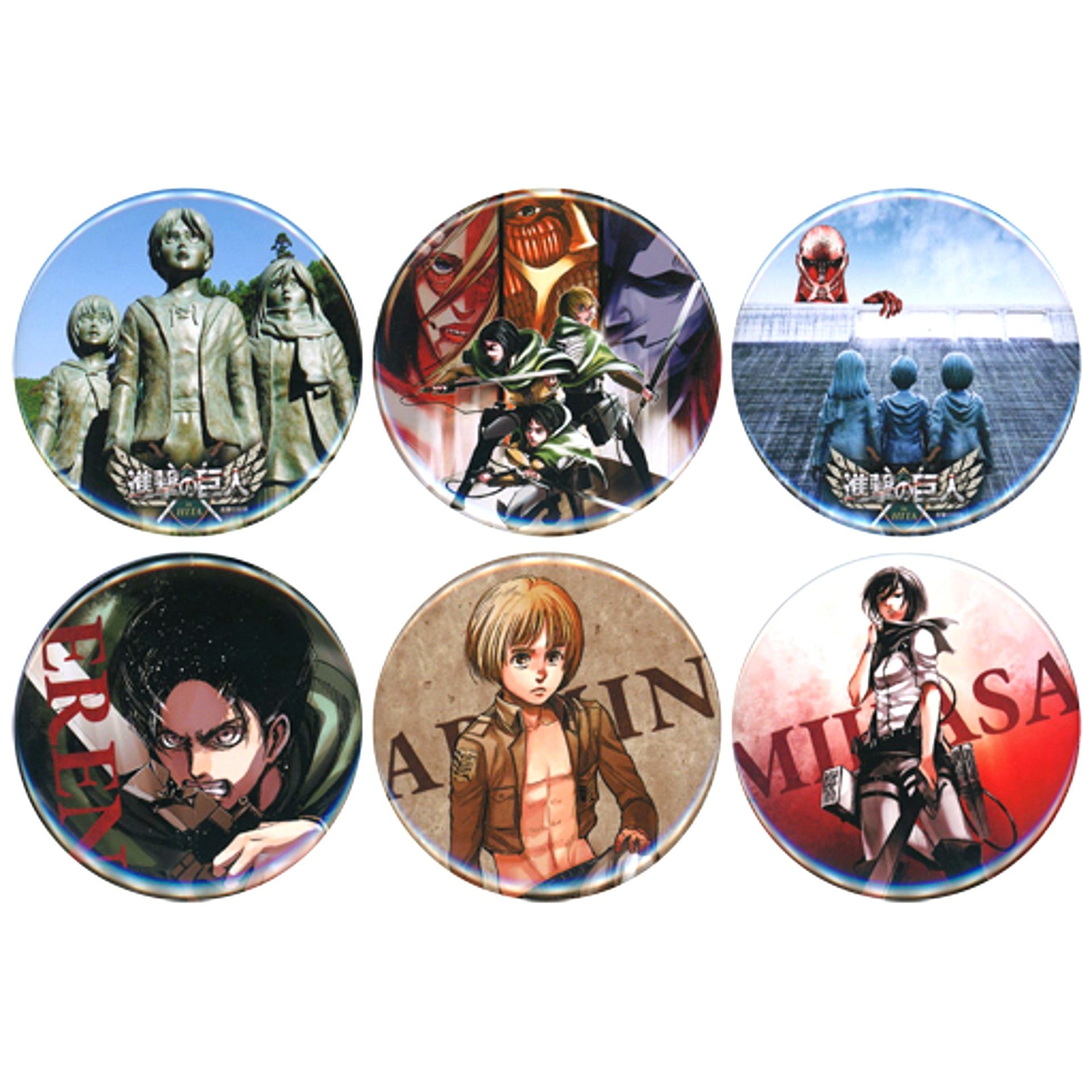 Group - Oyama Dam Bronze Statue Ver. Badge Set of 6 Attack on Titan in HITA Oita Limited [USED]