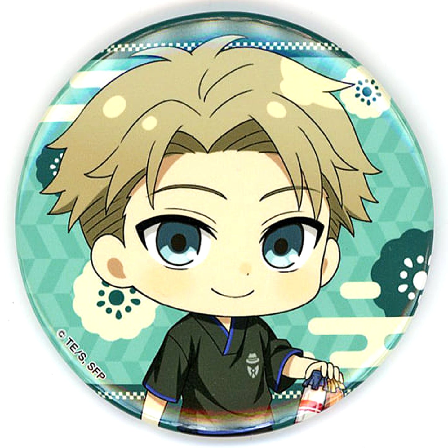 SPY x FAMILY Loid Forger Trading Can Badge Mini Character Ver. Gokurakuyu Raku Spa Holiday Extra Mission Show Off Your Close Family in The Bath Limited Buttons [USED]