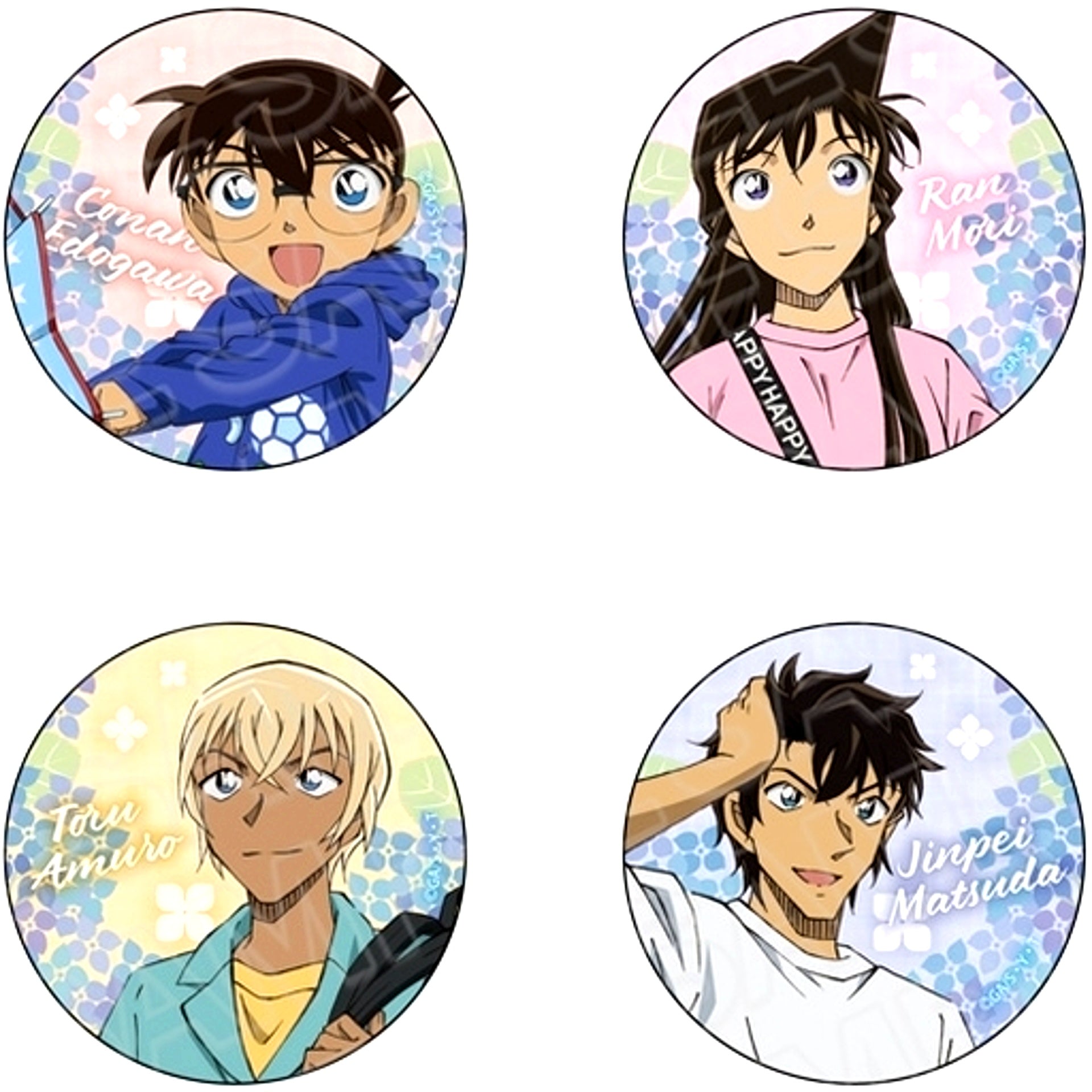 Set of 4 Detective Conan Button After the Rain Ver. [USED]