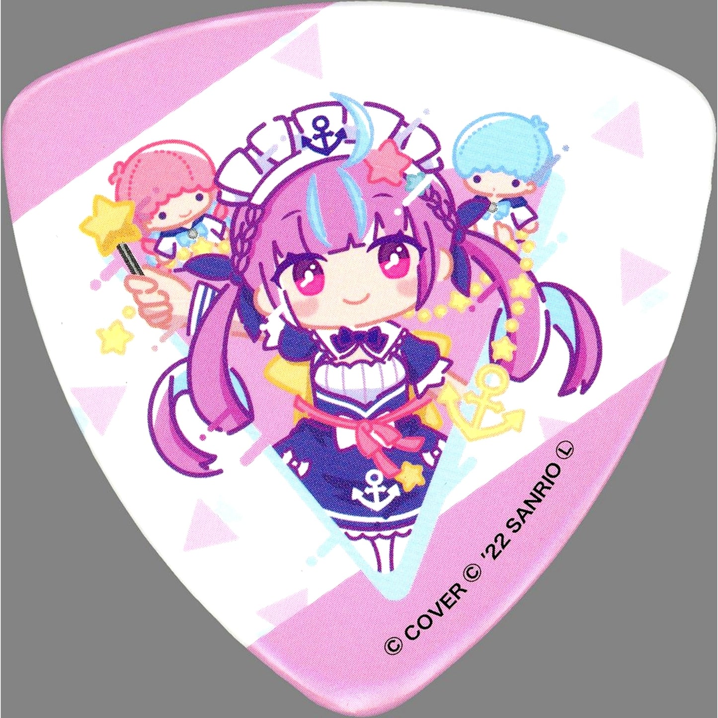 Minato Aqua & Little Twin Stars Virtual YouTuber Hololive x Sanrio Characters Triangle Button [USED]