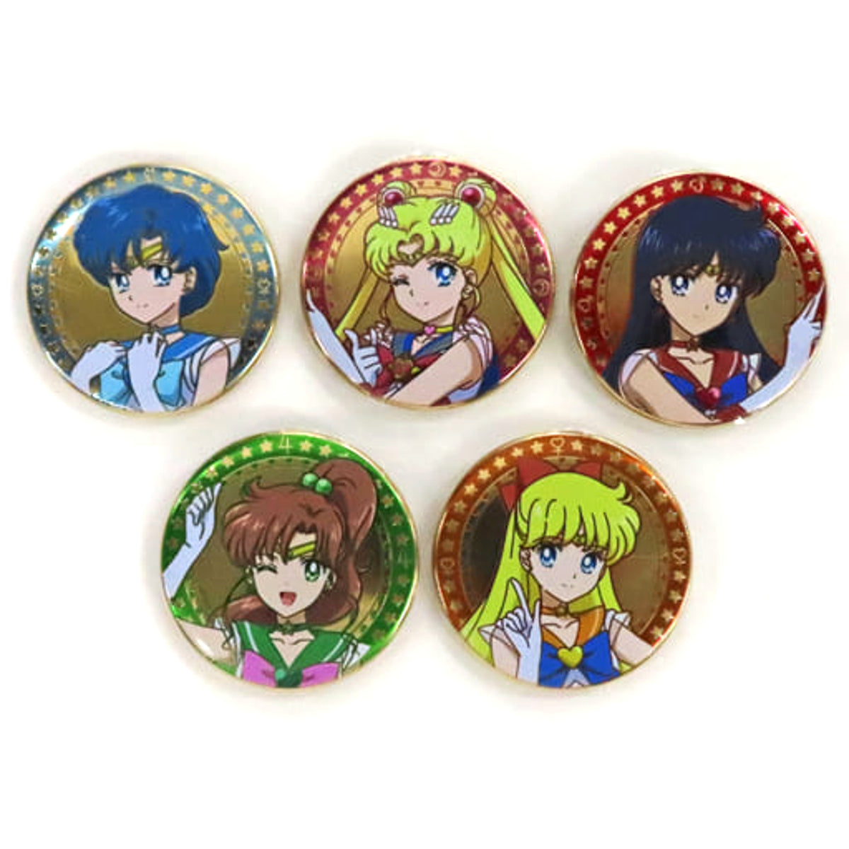 Sailor Moon Sailor Moon & Others Metal Badge Collection A Museum Limited 5 Piece Set Buttons [USED]