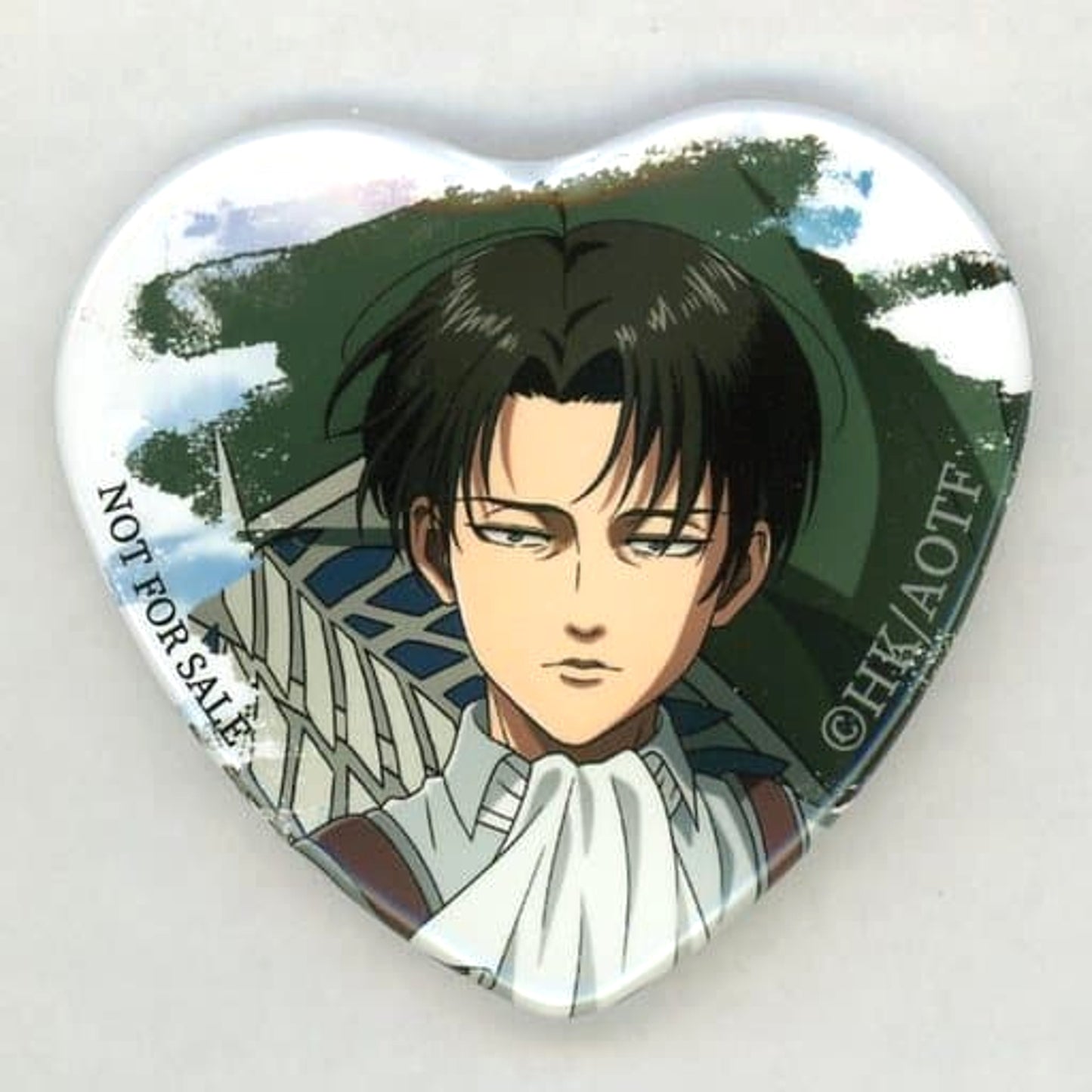 Attack on Titan Levi Ackerman Online Kuji Break of Dawn Heart Shaped Can Badge Kujibikido Limited Bonus Campaign Buttons [USED]