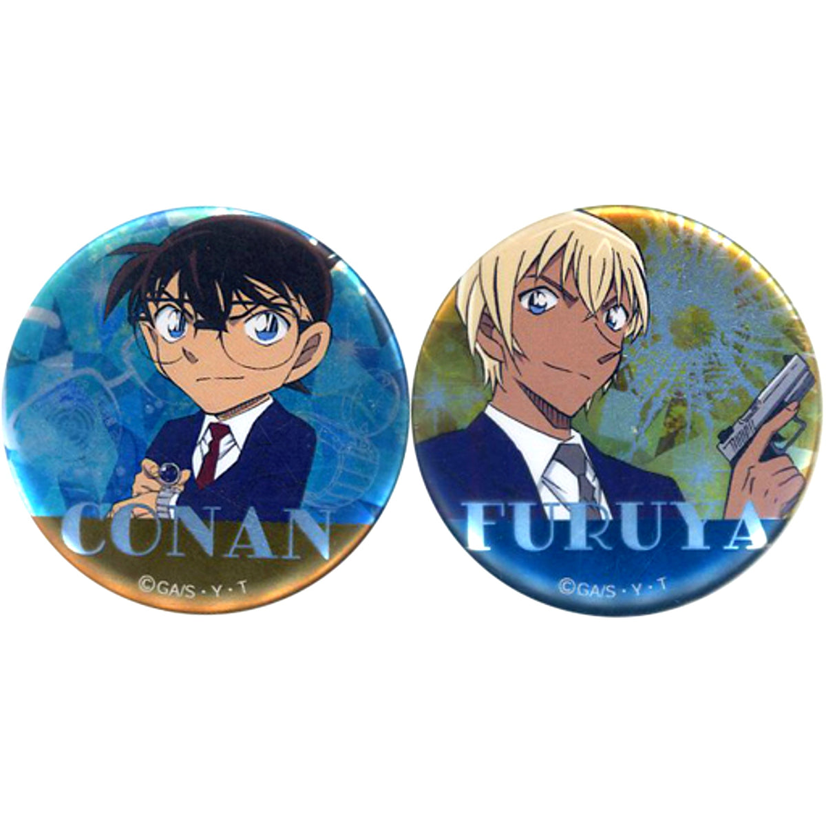 Conan Edogawa & Rei Furuya Detective Conan Metal Button Set Detective Conan Plaza Limited [USED]