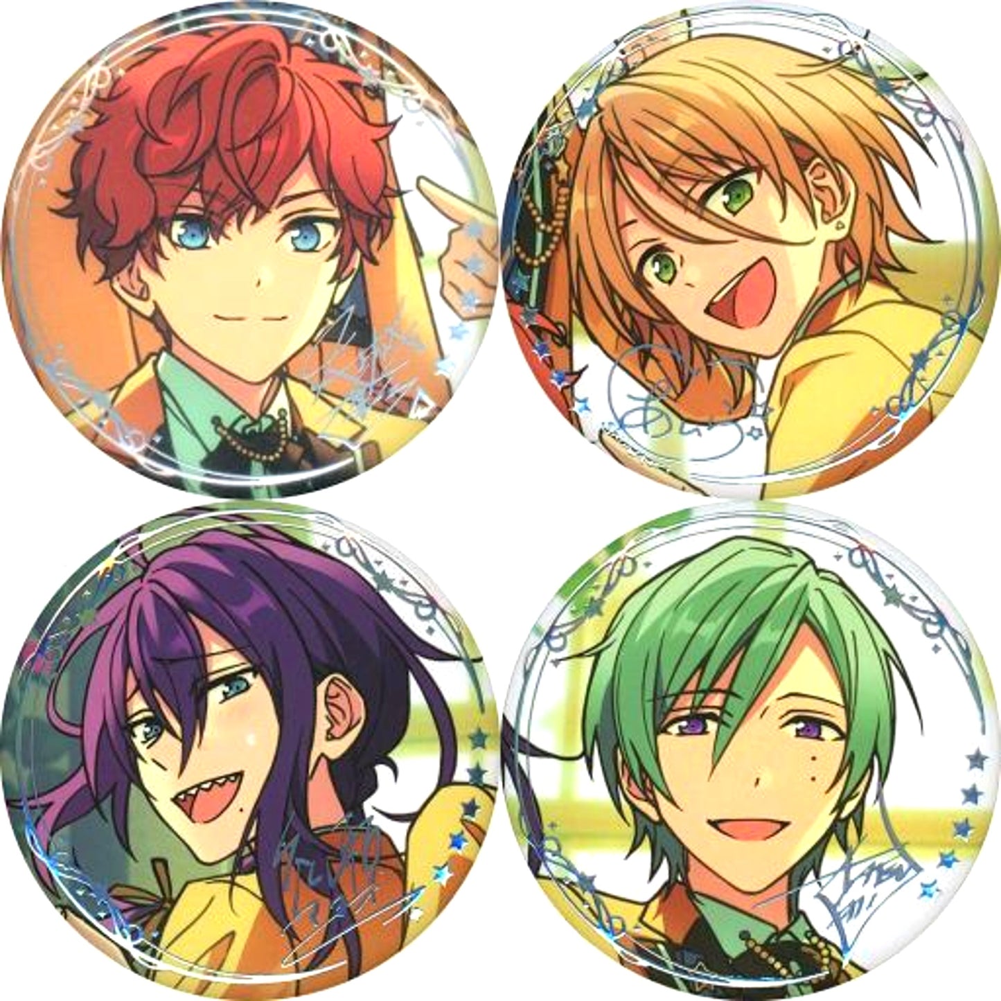 Set of 4 Ensemble Stars!! 5th Anniversary Bond Series Badge ALKALOID China Limited [USED]