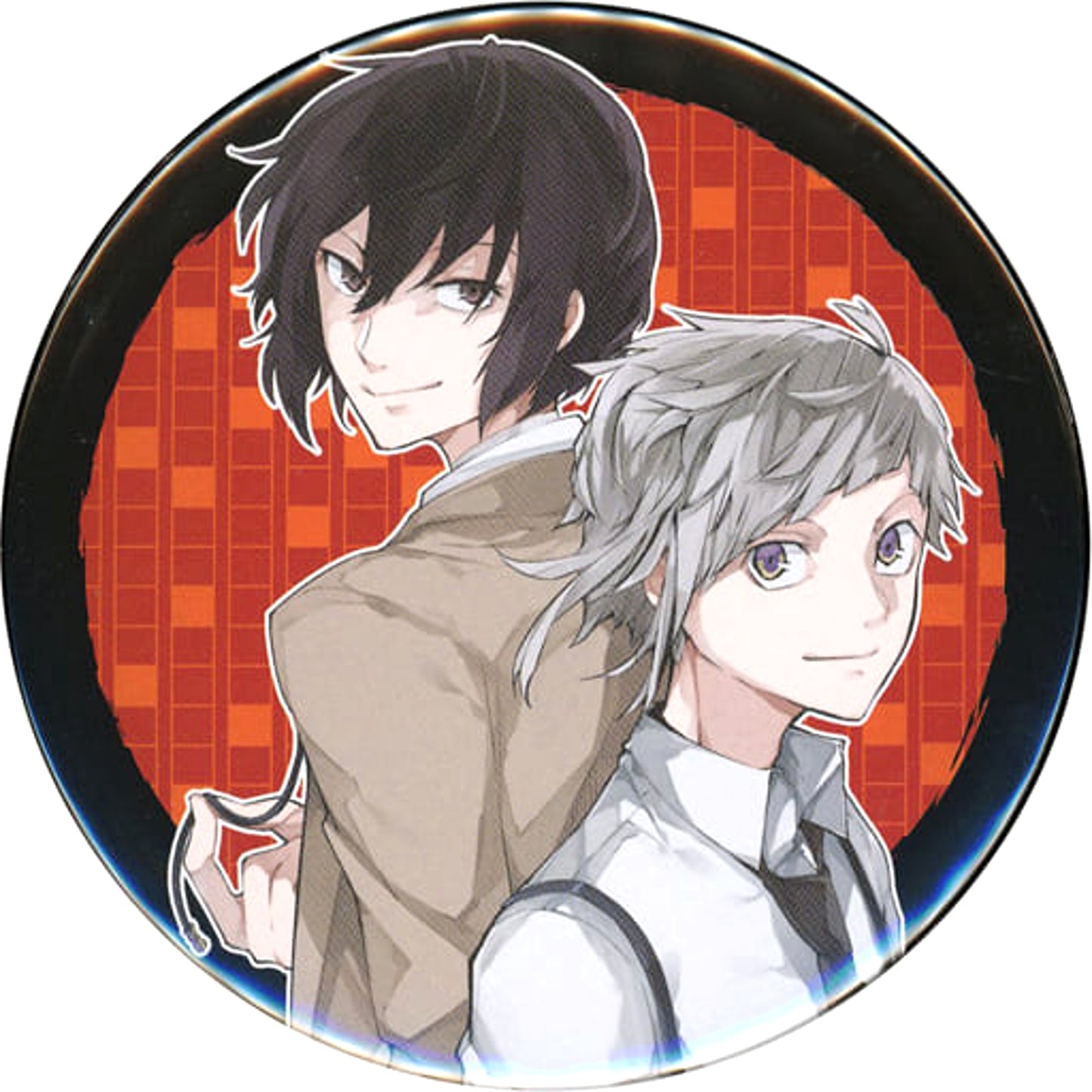 Bungo Stray Dogs Osamu Dazai Atsushi Nakajima 100mm Can Badge Animega Limited Comics Vol.17 Paid Bonus Buttons [USED]