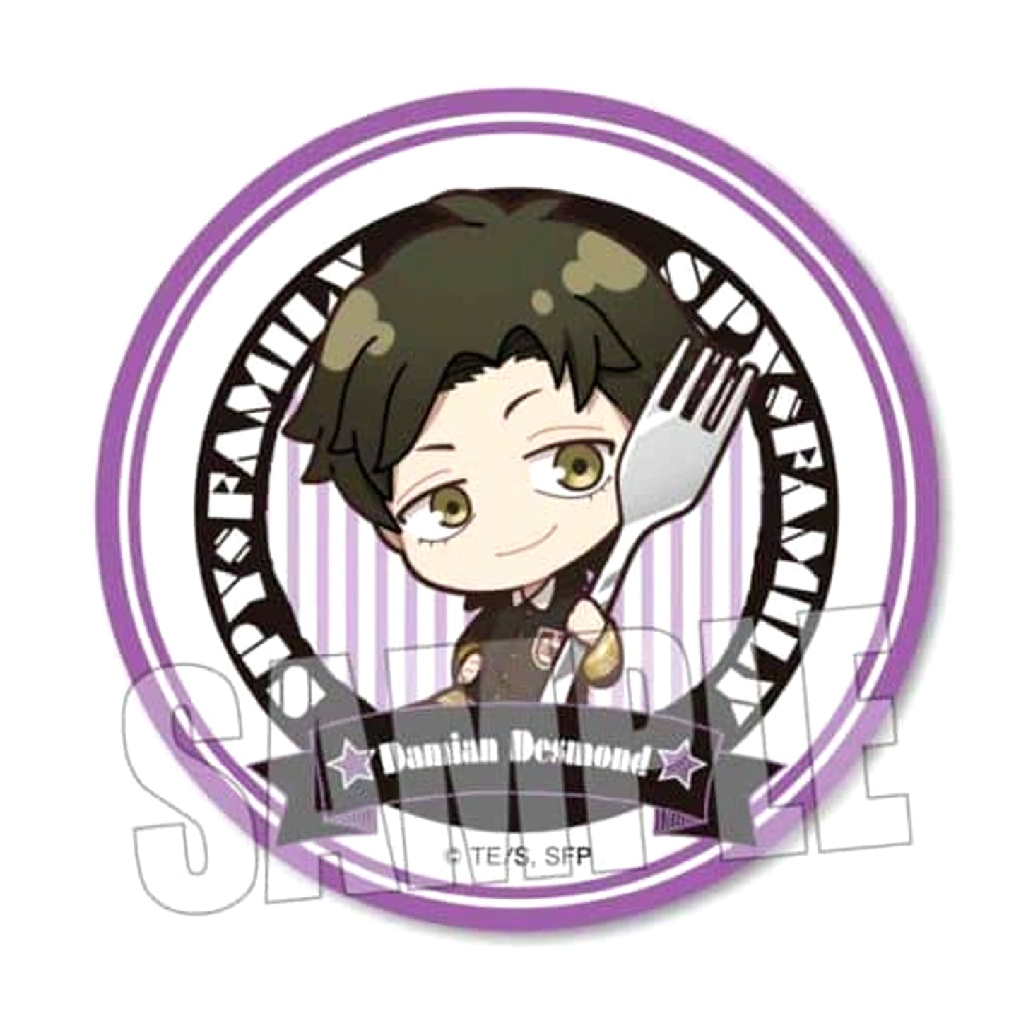 SPY x FAMILY Damian Desmond Gochichara Trading Can Badge Buttons [USED]