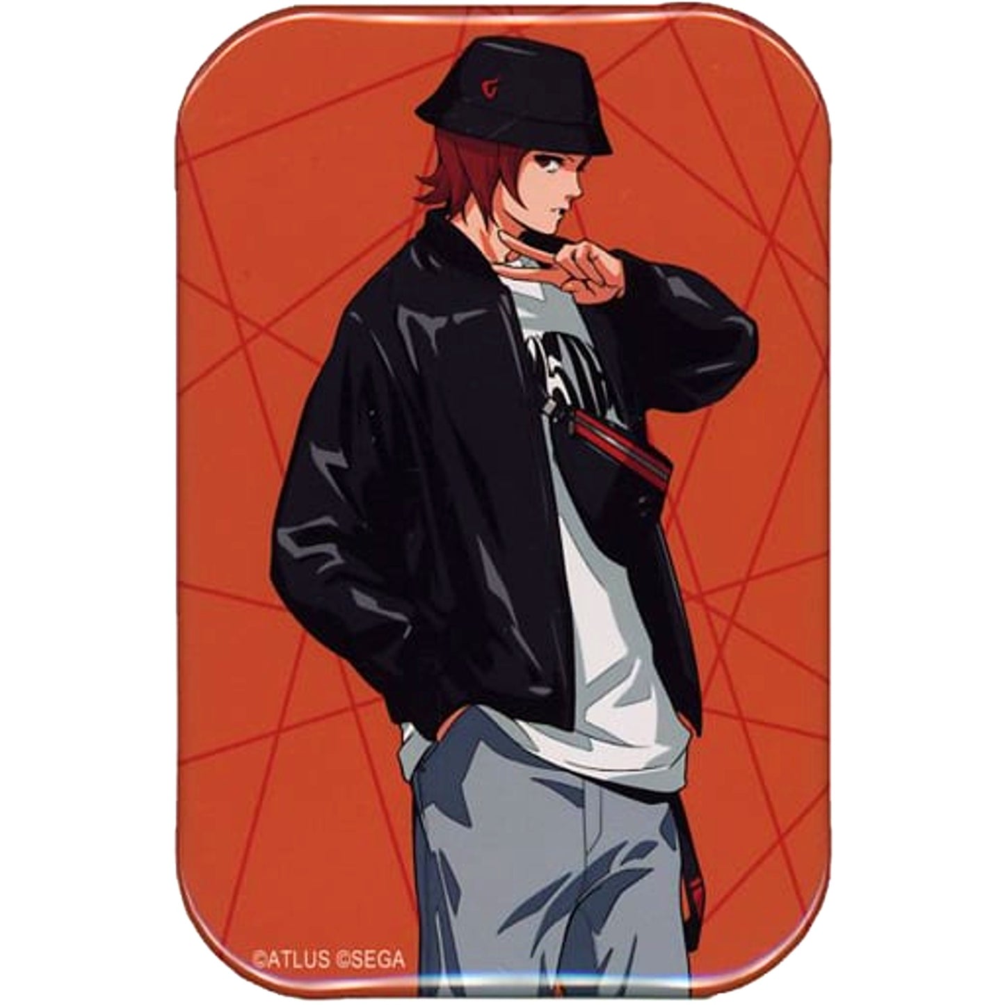 Protagonist Persona 2 Innocent Sin Trading Full Body Button 25th Anniv Collabo Cafe Animax Cafe+ [USED]