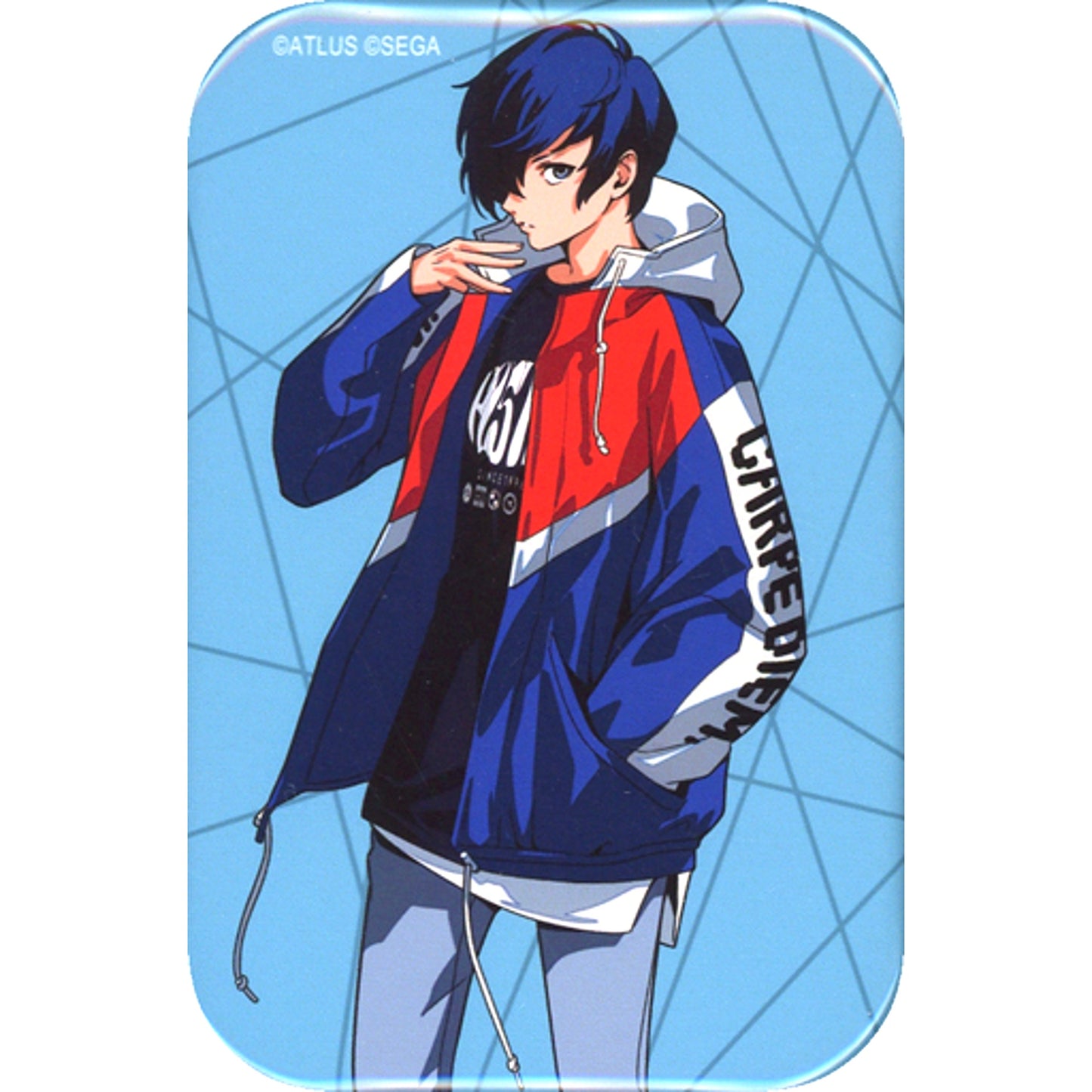 Male Protagonist Persona 3 Trading Full Body Button 25th Anniv Collabo Cafe Animax Cafe+ [USED]