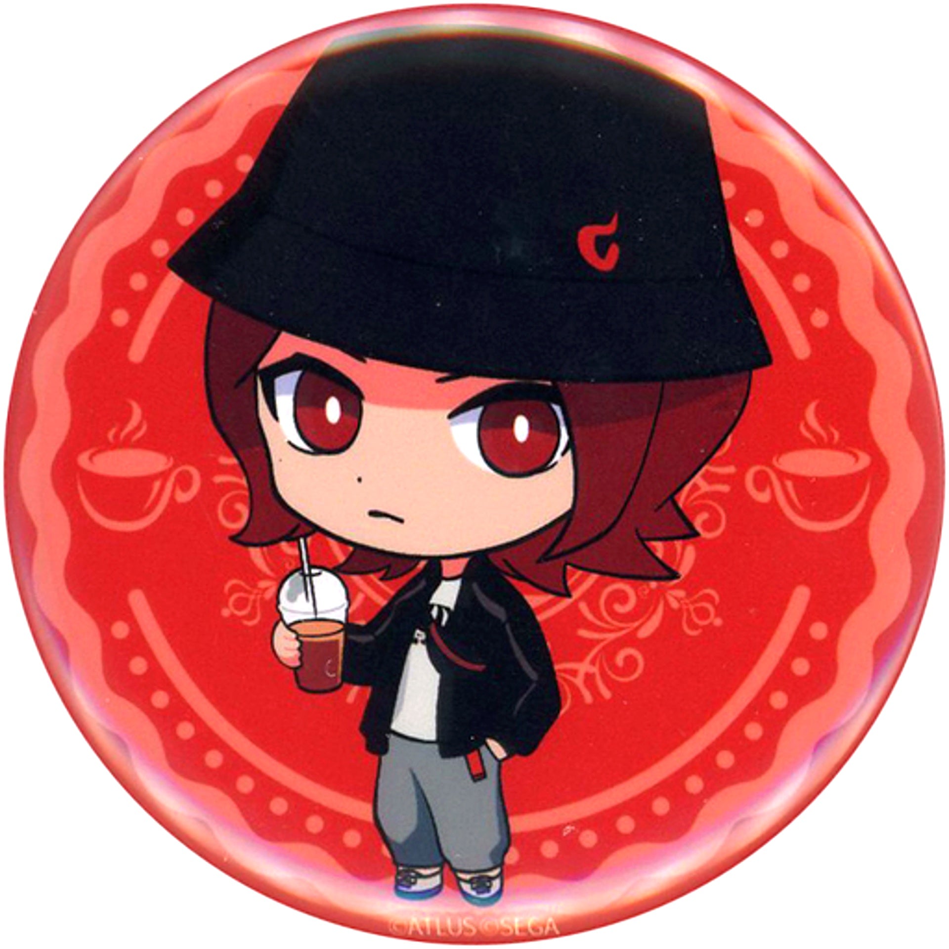 Protagonist Persona 2 Innocent Sin Trading Button 25th Anniv Collabo Cafe Animax Cafe+ [USED]