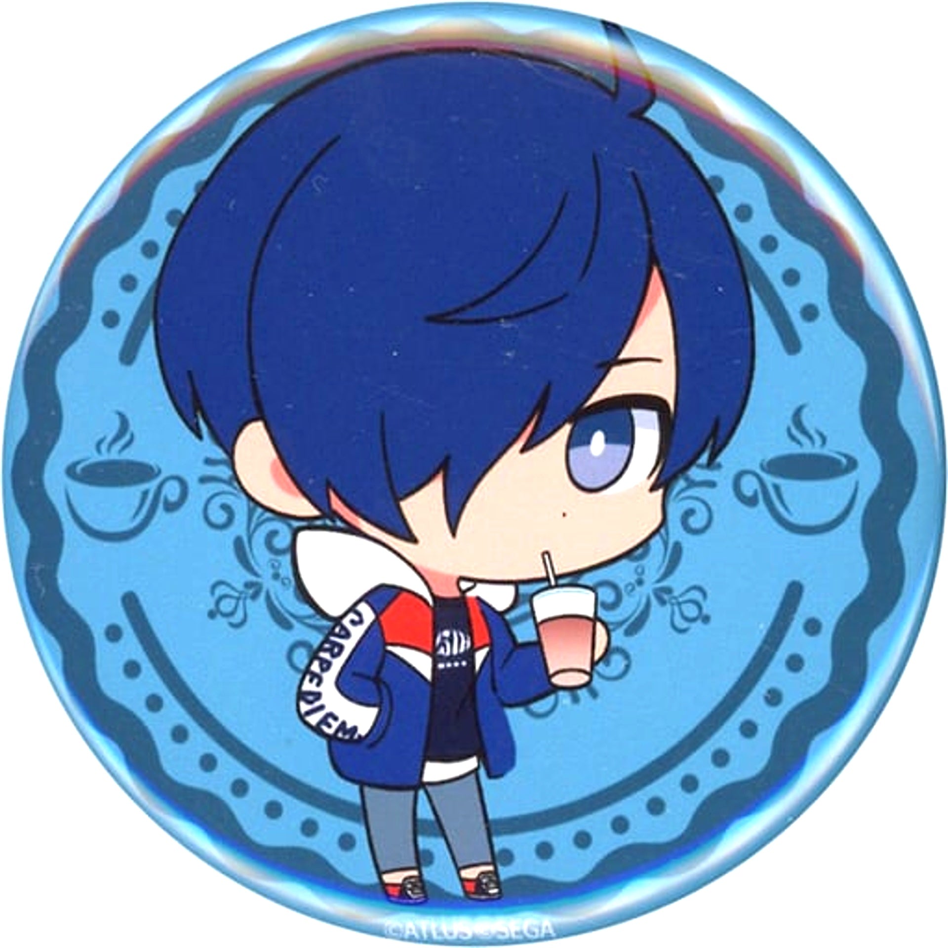 Male Protagonist Persona 3 Trading Button 25th Anniv Collabo Cafe Animax Cafe+ [USED]