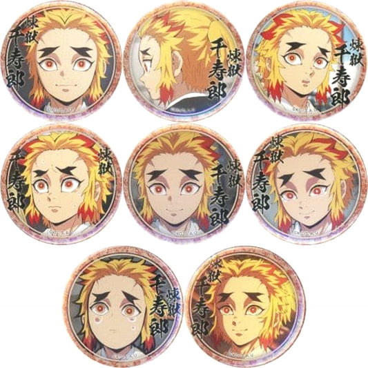 Demon Slayer: Kimetsu no Yaiba Mugen Train & Entertainment District Arc Senjuro Rengoku Lottery Badge Rengoku Senjuro Ver. 44mm Character Emaki Cafe in Ufotable Cafe x Machi Asobi Cafe Part 2 Limited All 8 Types Set Buttons [USED]