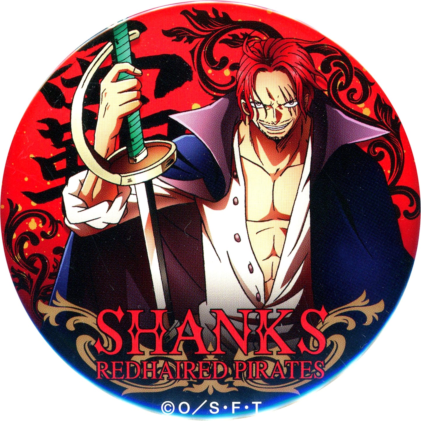Shanks One Piece Yakara Button Vol.14 BEST30 Mugiwara Store Ltd [USED]