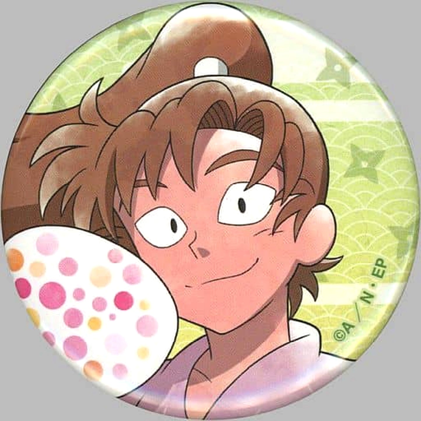 Nintama Rantaro Isaku Zenpoji Newly Drawn Illustration Minna de Shitamachi Sansaku no Dan Ver. Trading Can Badge Ver.B Buttons [USED]