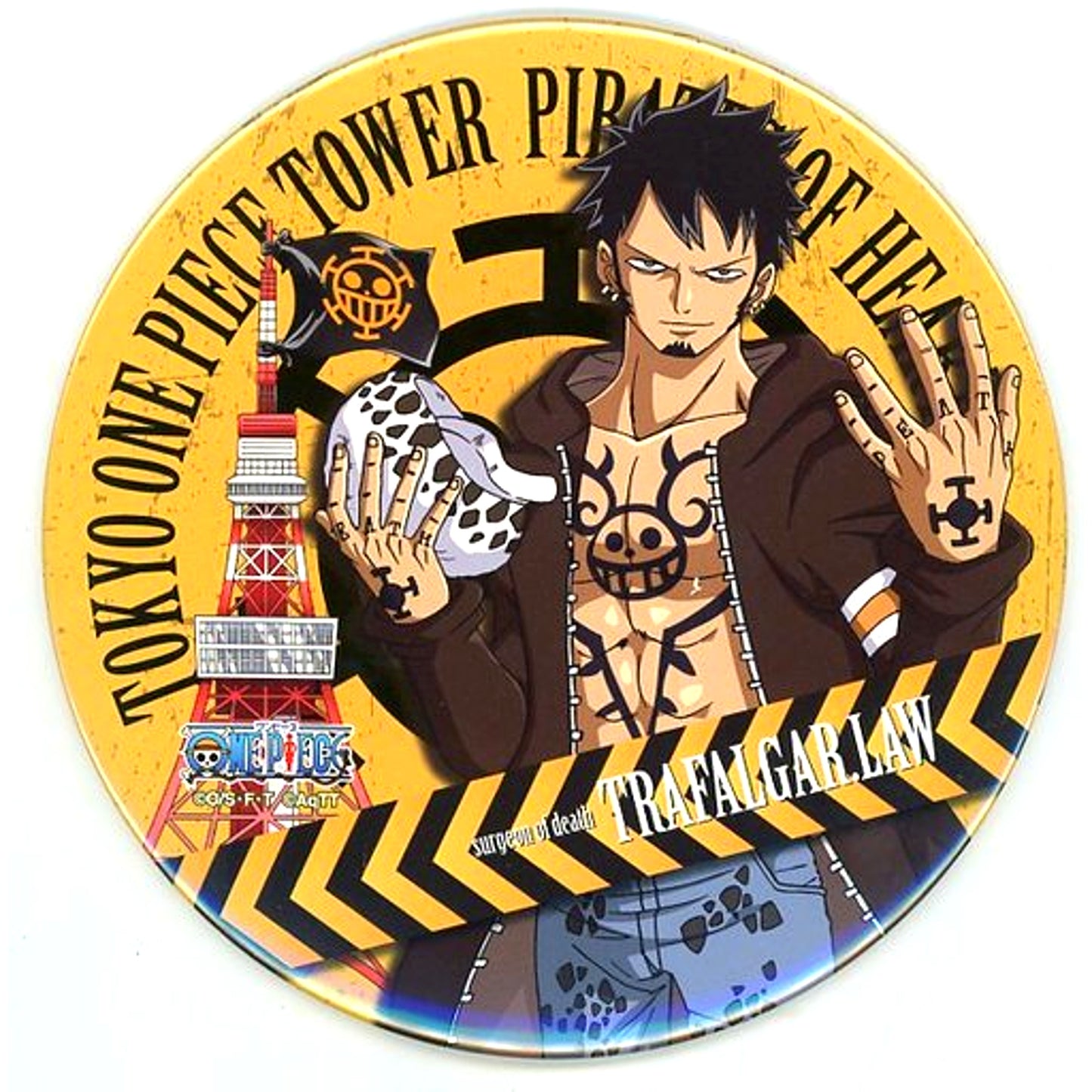Trafalgar Law Single Big Button Tokyo One Piece Tower Treasure Bag 2016 Mugiwara Store Limited [USED]