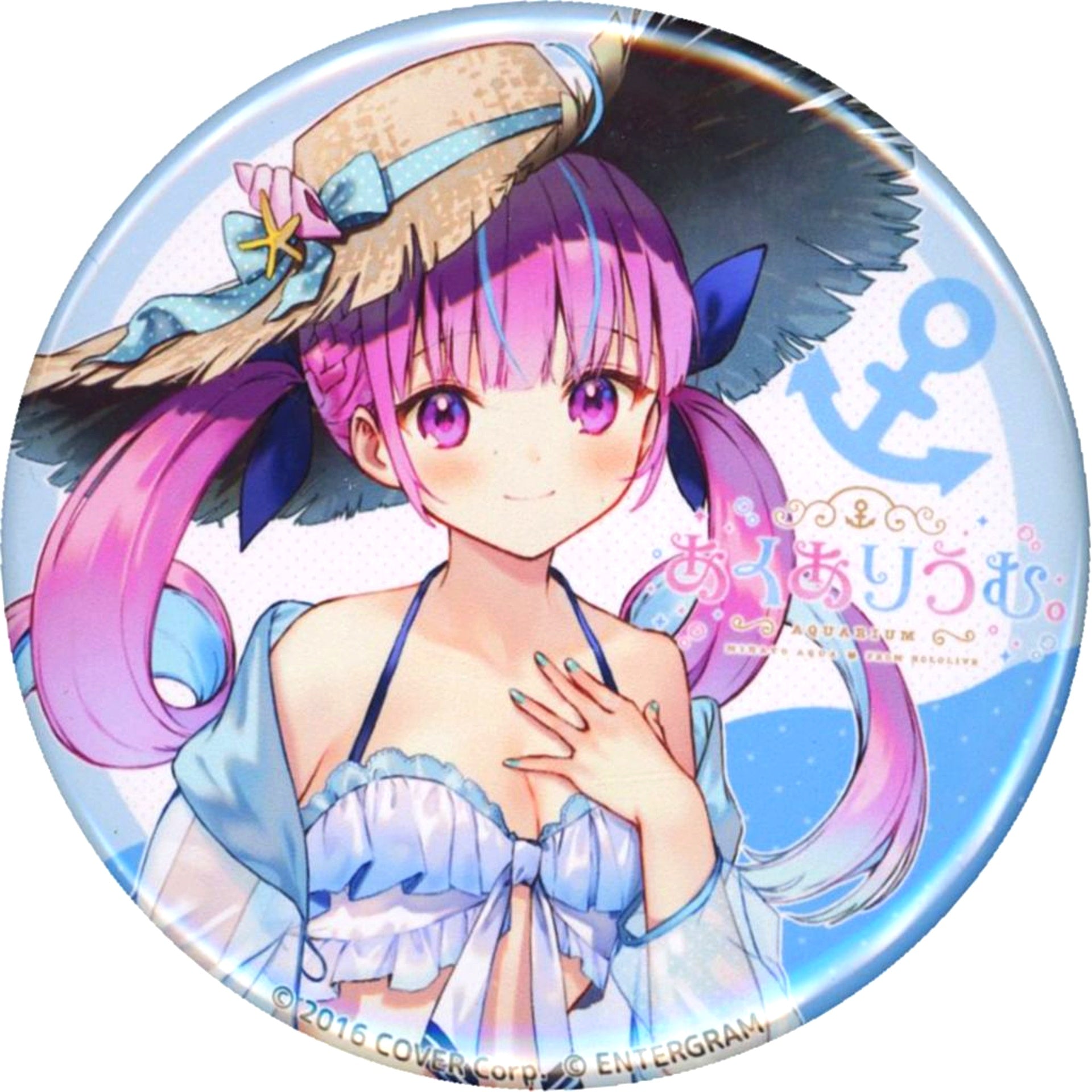 Minato Aqua Hololive Single 57mm Button PS4 Switch Game Aquarium GEO Purchase Bonus [USED]