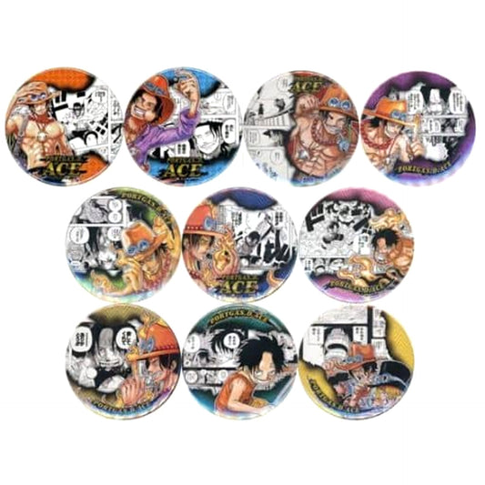 Portgas D. Ace One Piece All 10 Types Set Heroes Collection Button [USED]