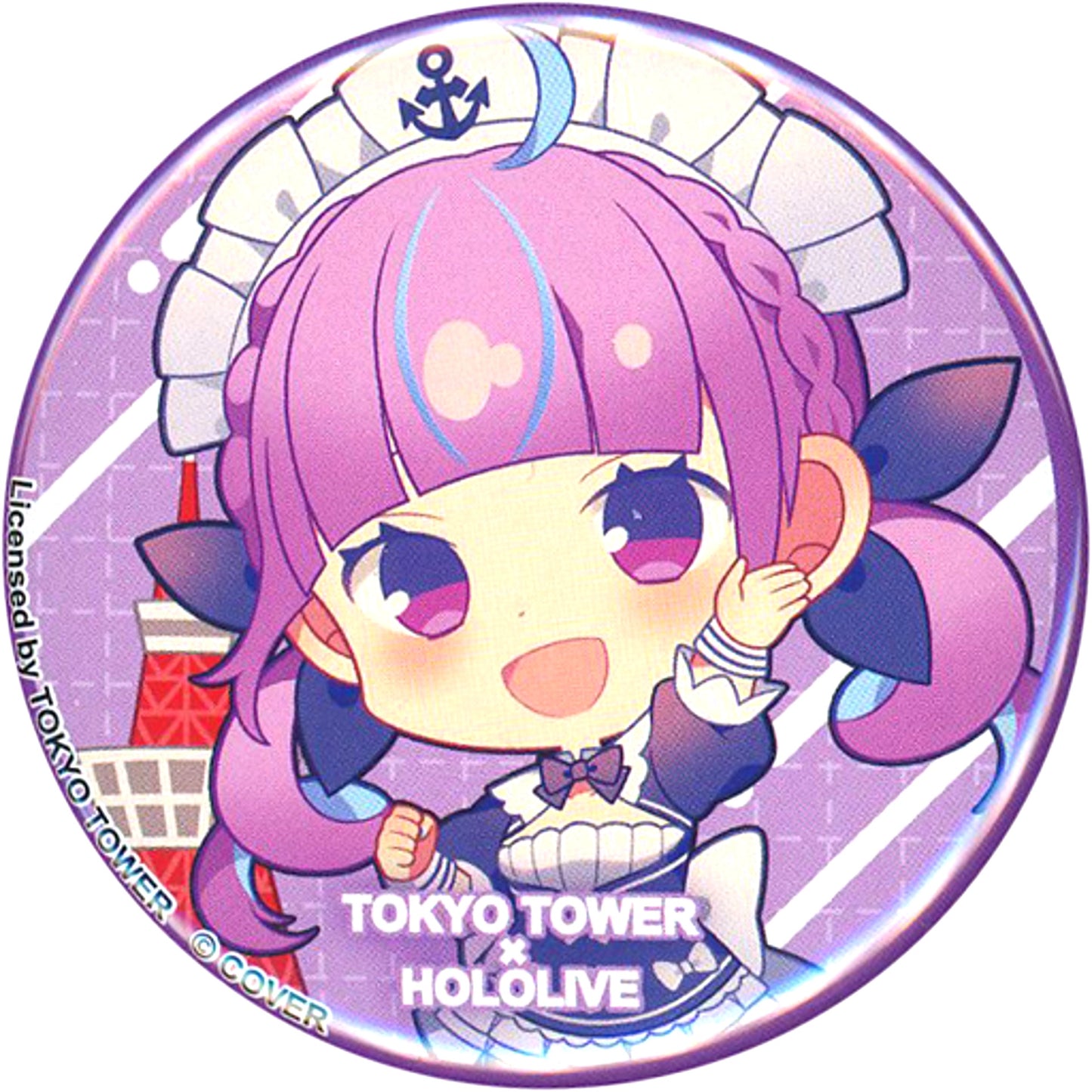 Minato Aqua Tokyo Tower Virtual YouTuber Hololive Trading Button in Tokyo Tower Maigo ni Natta Quartet Daisousaku [USED]