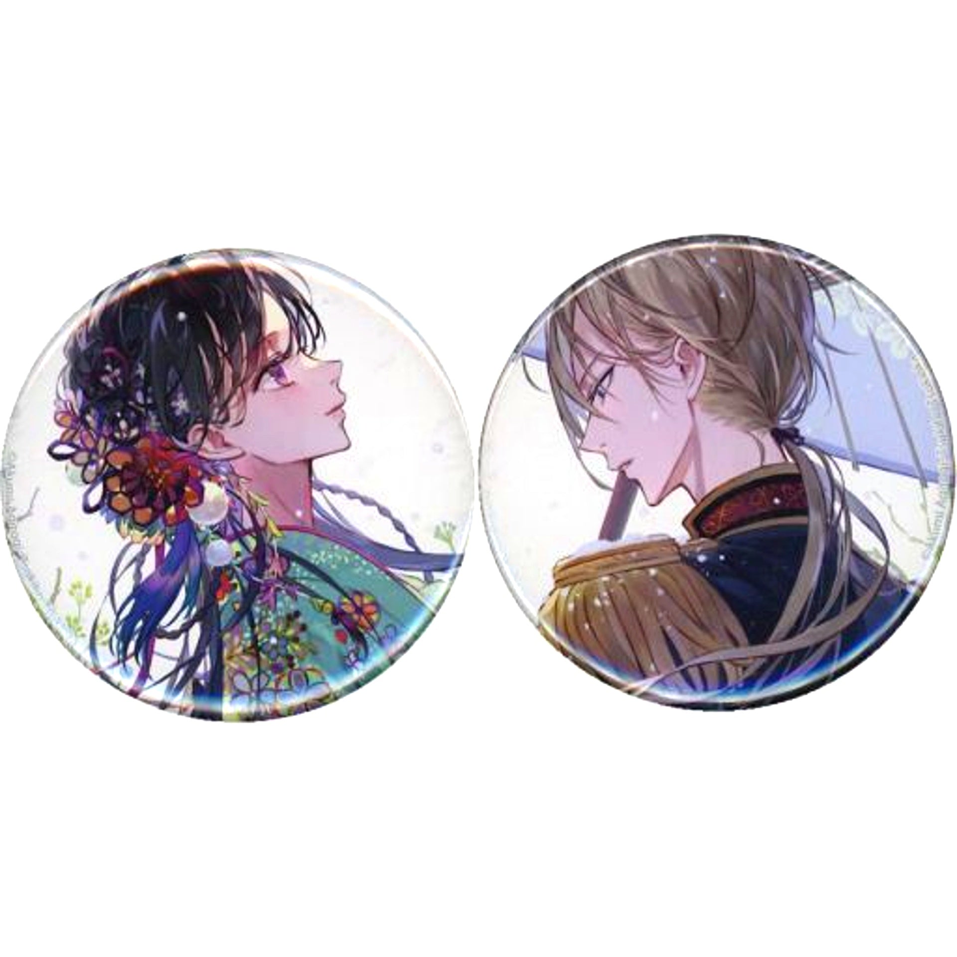 Miyo Saimori & Kiyoka Kudo My Happy Marriage Set of 2 Buttons Light Novel Vol.6 Animate Limited Set Bonus [USED]