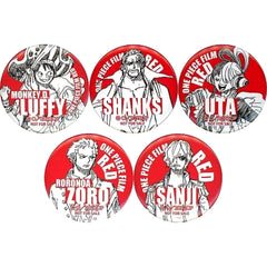One Piece Film Red Monkey D. Luffy & Others Original Can Badge 7-Eleven Limited Promotional Drink Purchase Benefits All 5 Types Set Buttons [USED]