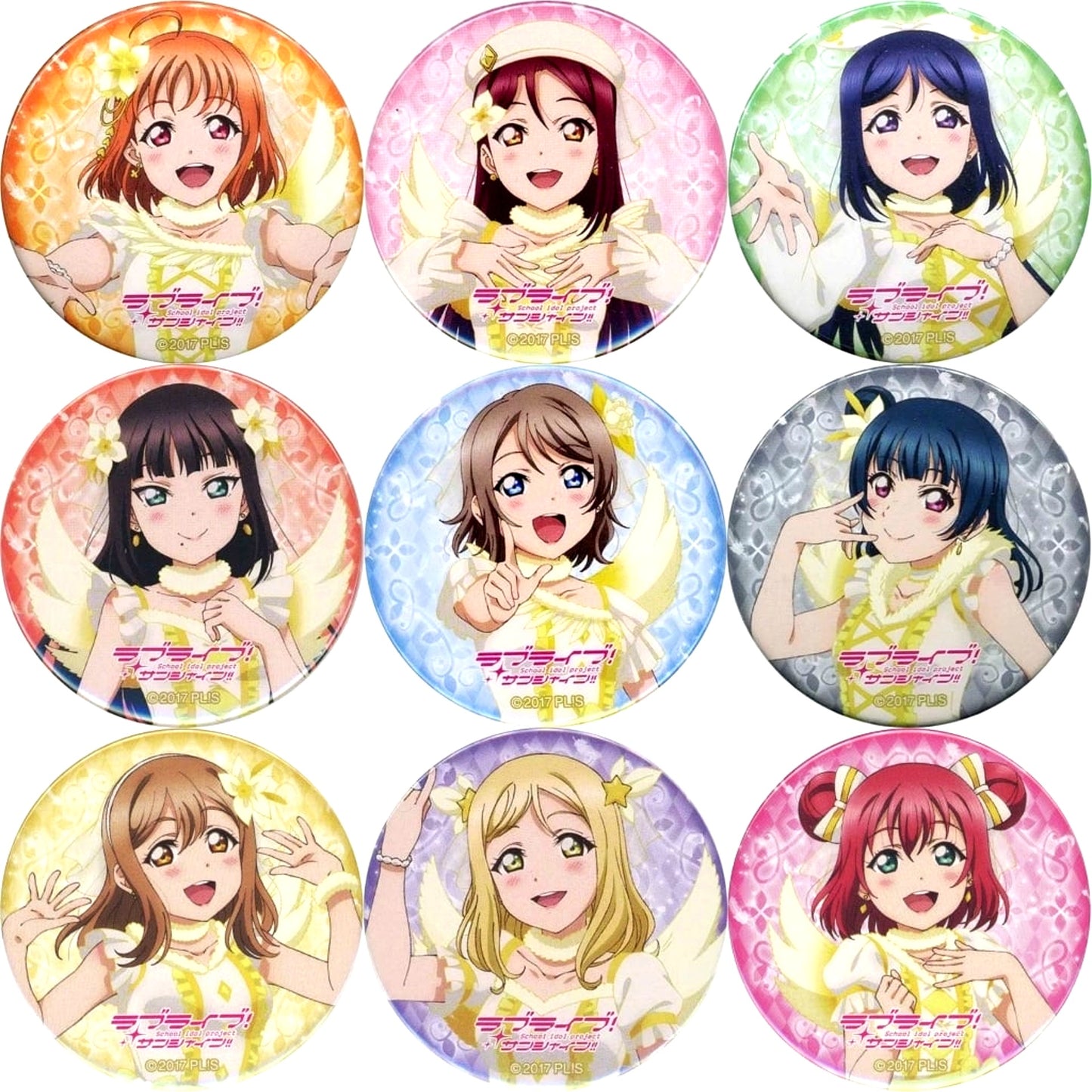 Set of 9 Love Live! Sunshine!! Button Venue Limited Gacha Prize Aqours 5th LoveLive! Next SPARKLING!! [USED]
