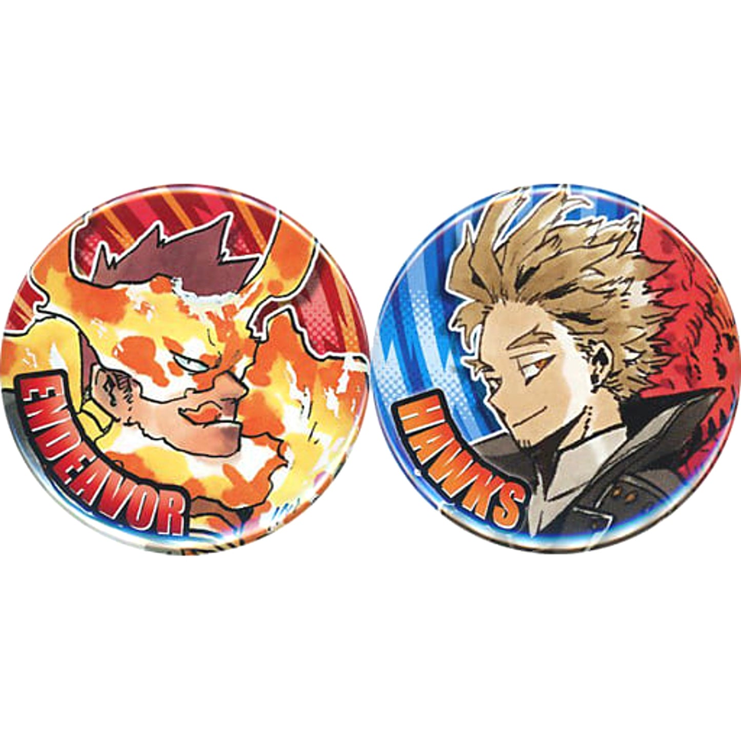My Hero Academia Endevor Hawks Can Badge Combination Set Set of 2 Buttons [USED]