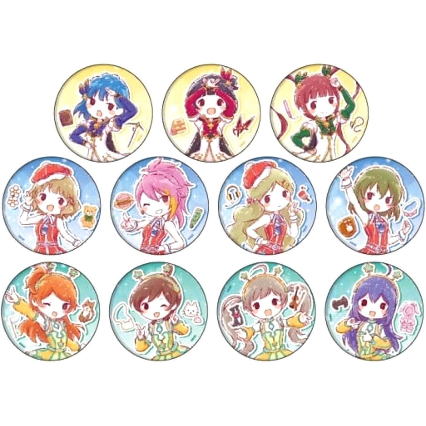 Nanao Yuriko & Others THE IDOLM@STER Million Live! All 11 Types Set Graph Art Design Button Part 3 [USED]