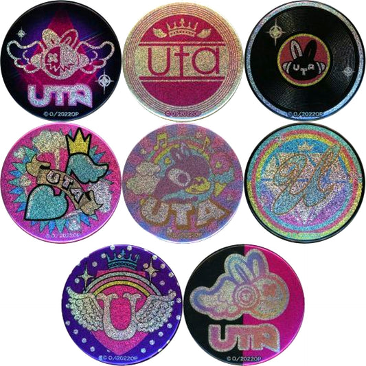 Set of 8 One Piece FILM RED UTA LIVE NEW GENESIS KiraKira Button [USED]