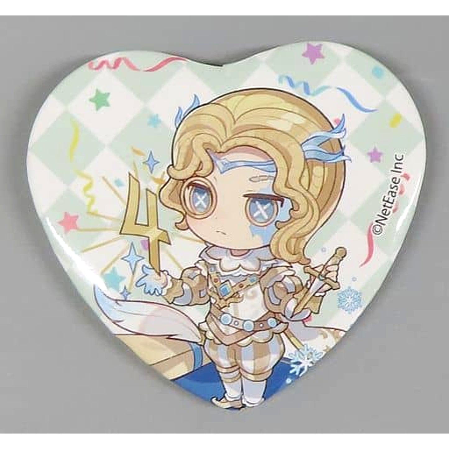 Identity V Novelist Orpheus Trading Heart Can Badge Permanent Cafe in Sweets Paradise 6th Edition 4th Anniversary Cafe Limited Buttons [USED]