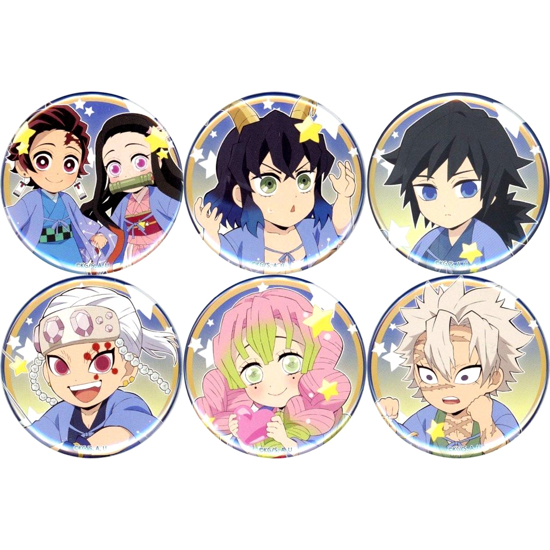 Set of 6 Demon Slayer: Kimetsu no Yaiba x ufotable Cafe x Machi Asobi Cafe 12 Constellations Event 2022 Random Button A [USED]
