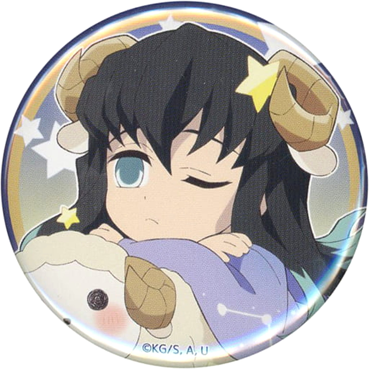 Demon Slayer: Kimetsu no Yaiba Muichirou Tokitou Random Can Badge B ufotable Cafe x Machi Asobi Cafe 12 Constellation Event 2022 Limited Buttons [USED]