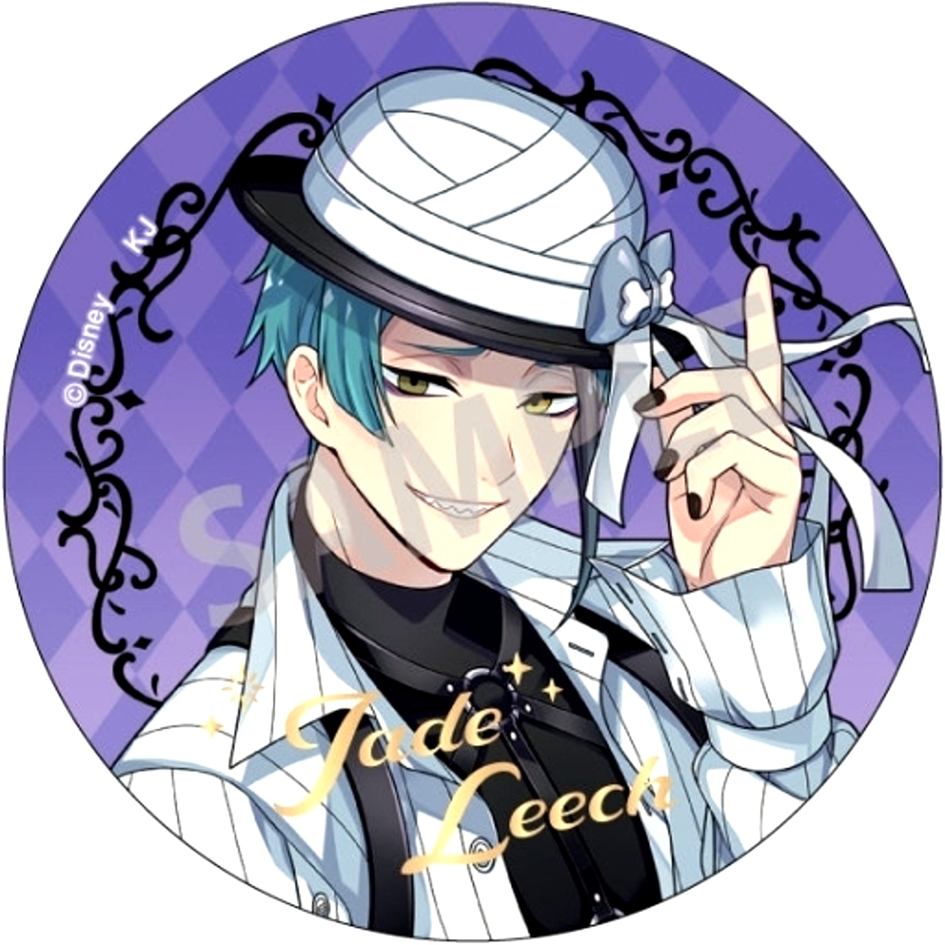 Jade Leech Foil Stamped Disney Twisted-Wonderland Scary Dress Ver. Trading Button Vol.1 [USED]