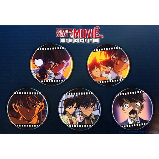 Set of 5 Group Button Set A Detective Conan THE MOVIE Exhibition Memoir of the Silver Screen [USED]