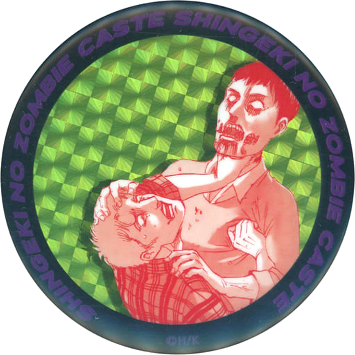Attack on Titan Liner Bertolt Attack on Zombie Caste Hologram Can Badge Online Exhibition Limited Buttons [USED]