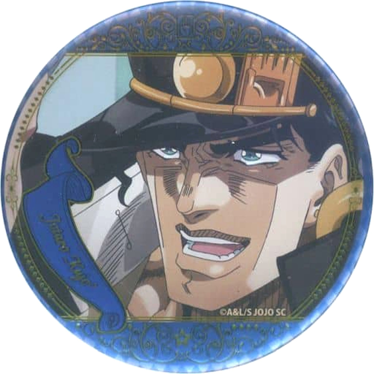 JoJo's Bizarre Adventure Jotaro Kujo Background Blue Scene Badge Collection 3 Stardust Crusaders A Anime 10th Anniversary Exhibition Limited Buttons [USED]
