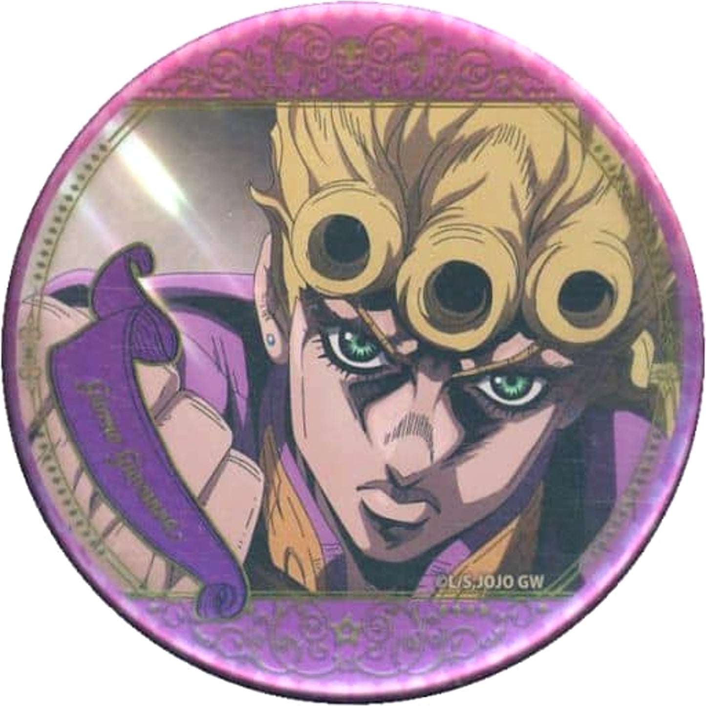 Giorno Giovanna Front JoJo's Bizarre Adventure Scene Badge Collection 7 Golden Wind A Anime 10th Anniversary Exhibition Limited [USED]