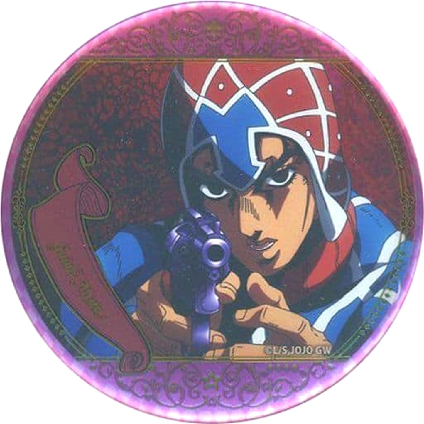 JoJo's Bizarre Adventure Guido Mista Scene Badge Collection 7 Golden Wind A A Anime 10th Anniversary Exhibition Limited Buttons [USED]