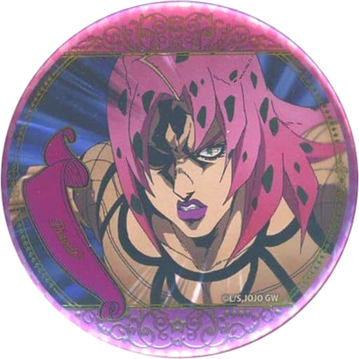 JoJo's Bizarre Adventure Diavolo Upper Body Scene Badge Collection 8 Golden Wind B Anime 10th Anniversary Exhibition Limited Buttons [USED]