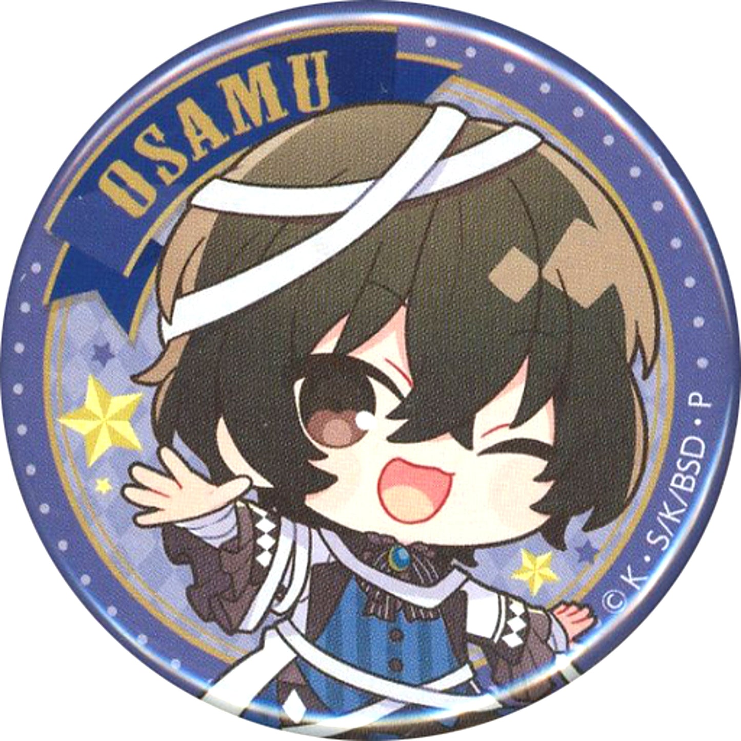 Osamu Dazai Prize C-2 44mm Button Kujibikido Bungo Stray Dogs Online Kuji Mini! Circus Ver. [USED]