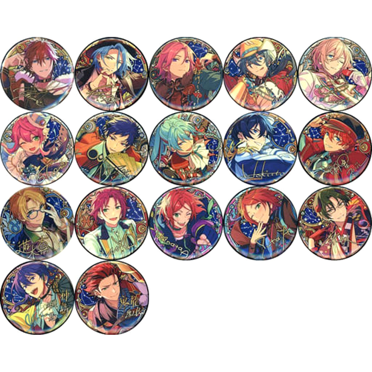 Ensemble Stars!! Rinne Amagi & Others Direction of the Stars Can Badge A China Limited All 17 Types Set Buttons [USED]