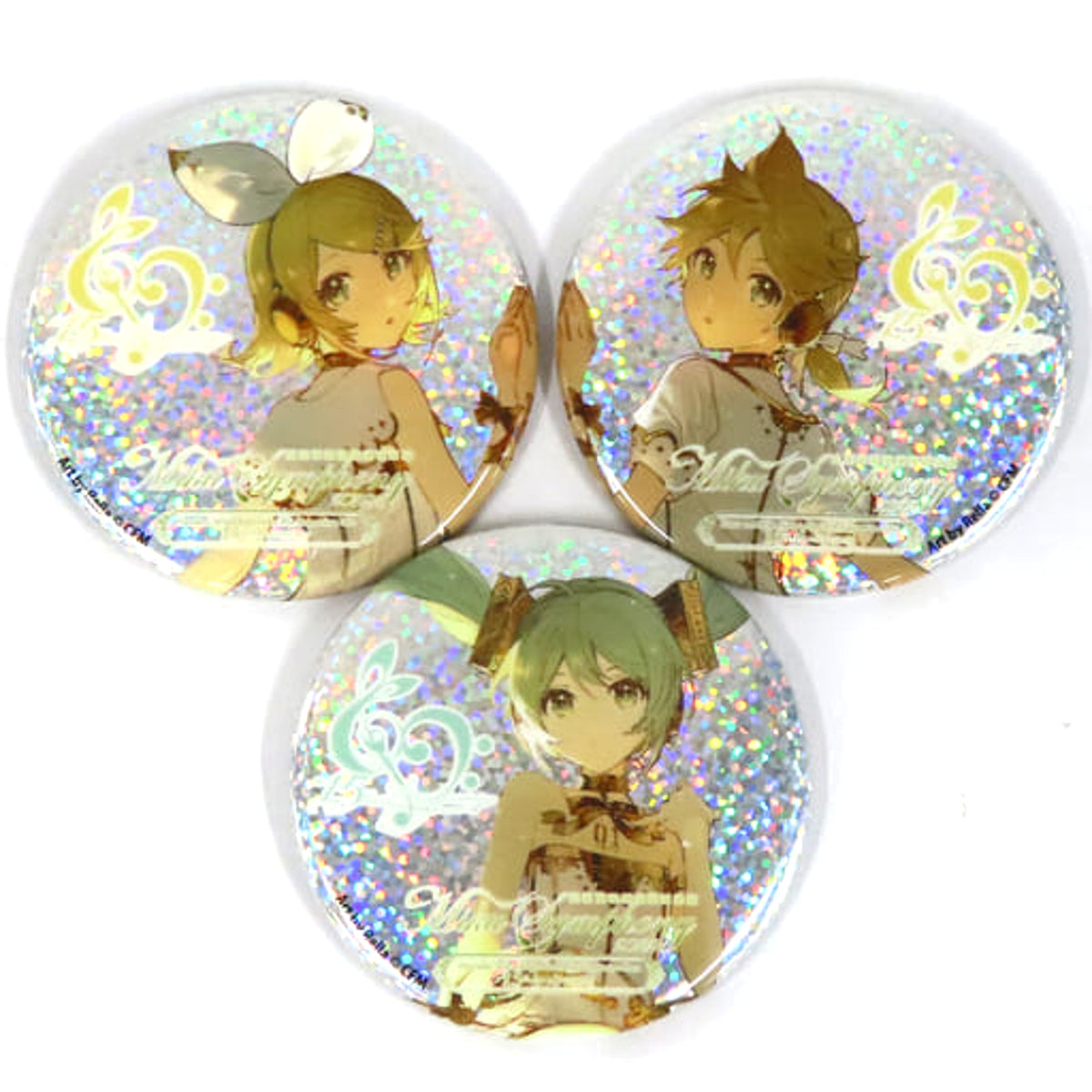 VOCALOID Hatsune Miku Rin Kagamine Len Kagamine Hologram Can Badge Set Symphony 2022 Hatsune Miku Kagamine Rin Kagamine Len 15th Anniversary Tokyo Osaka Limited Special Seat Benefits Buttons [USED]