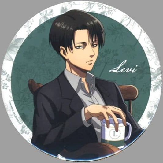 Attack on Titan Levi Ackerman Newly Drawn Illustration Tea Time Ver. BIG Can Badge animate Heishi-tachi no Tea Time Limited Buttons [USED]