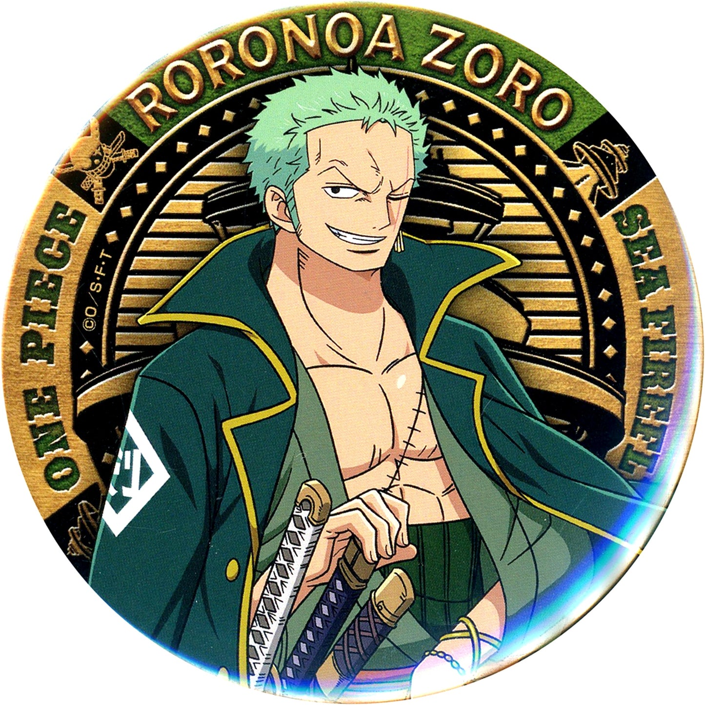 Roronoa Zoro One Piece Anime 20th Anniversary Luxury Liner Sea Firefly Adventure Limited Button 2019 [USED]