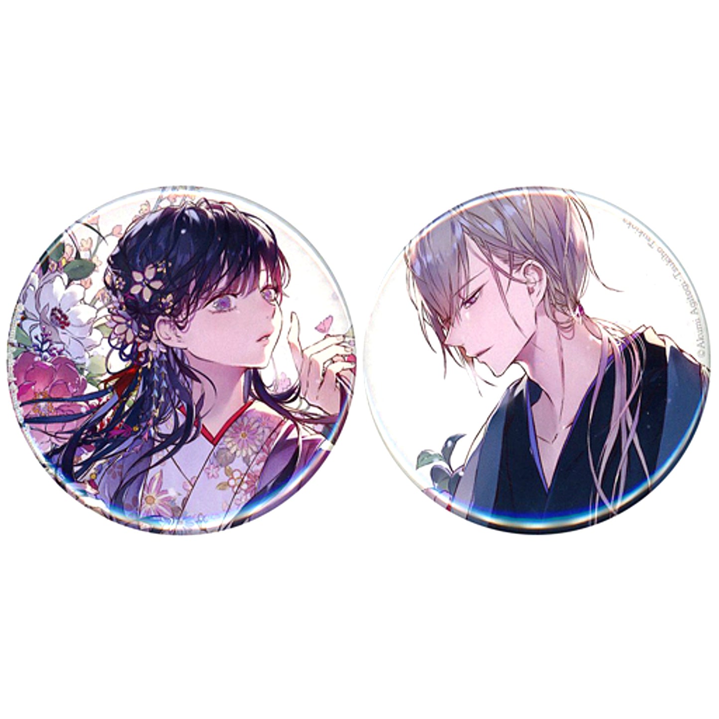 Kiyoka Kudo & Miyo Saimori My Happy Marriage Set of 2 Buttons Light Novel Vol.5 Animate Limited Set Bonus [USED]