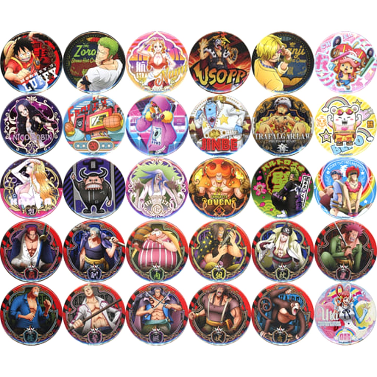 One Piece Monkey D. Luffy & Others Yakara Can Badge Part 23 Film Red Straw Store Limited All 29 Types + 1 Mugiwara Store Limited Design Set Buttons [USED]