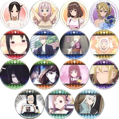 Kaguya-sama: Love is War Ultra Romantic Kaguya Shinomiya & Others Good Luck! Trading Can Badge All 15 Types Set Buttons [USED]