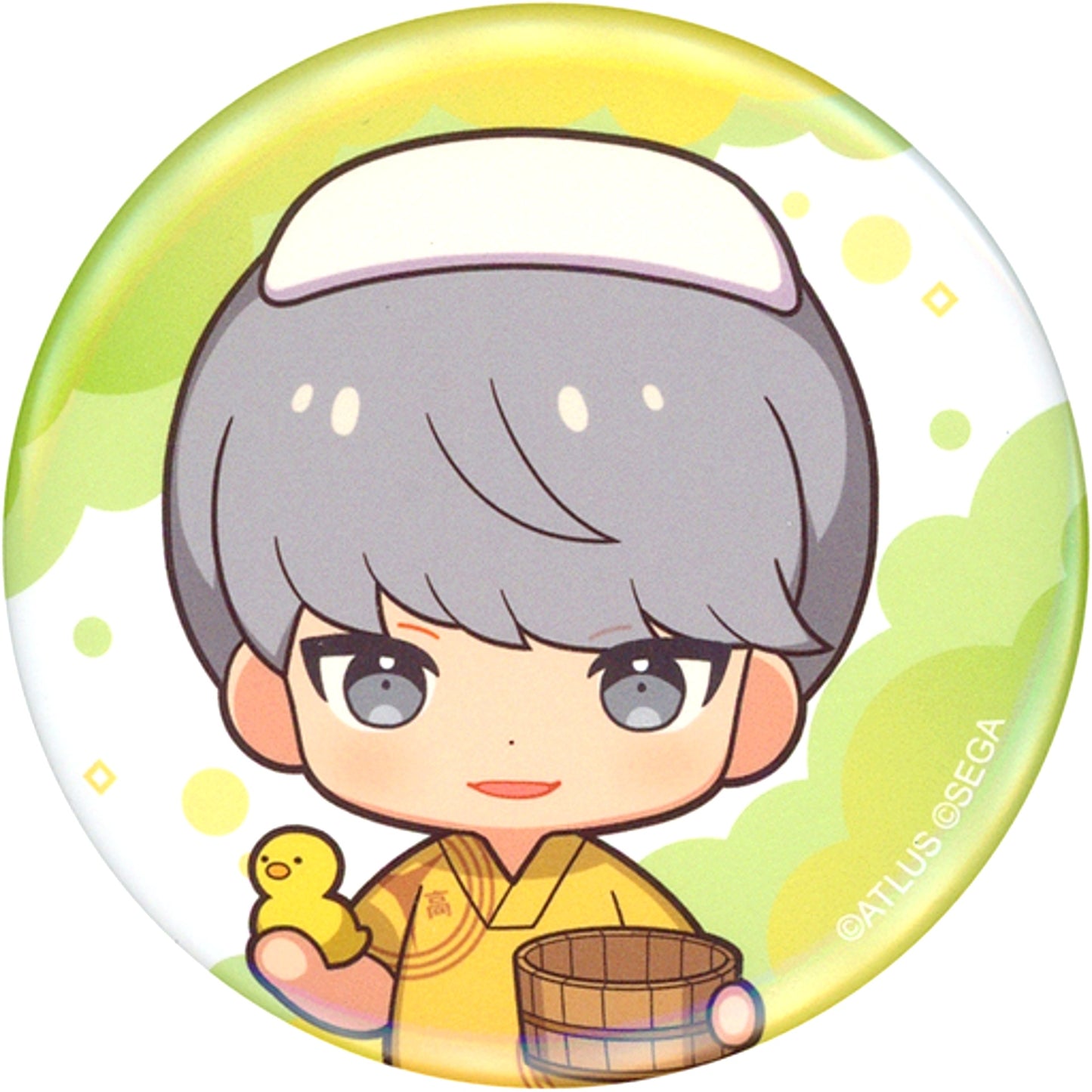 Protagonist Mini Character Persona 4 Persona Series 25th Anniversary x Gokurakuyu RAKU SPA The Space Between Reality and Baths Button [USED]