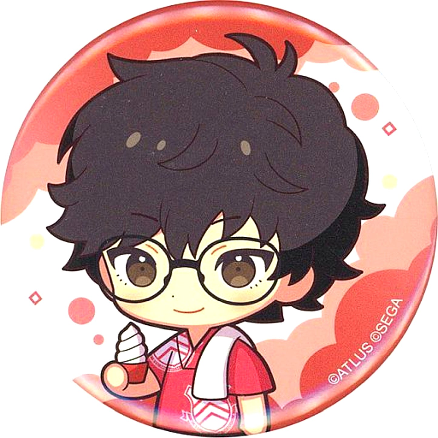 Protagonist Persona 5 Mini Character Persona Series 25th Anniv Button Gap Between Reality and Bath x Gokurakuyu RAKU SPA [USED]